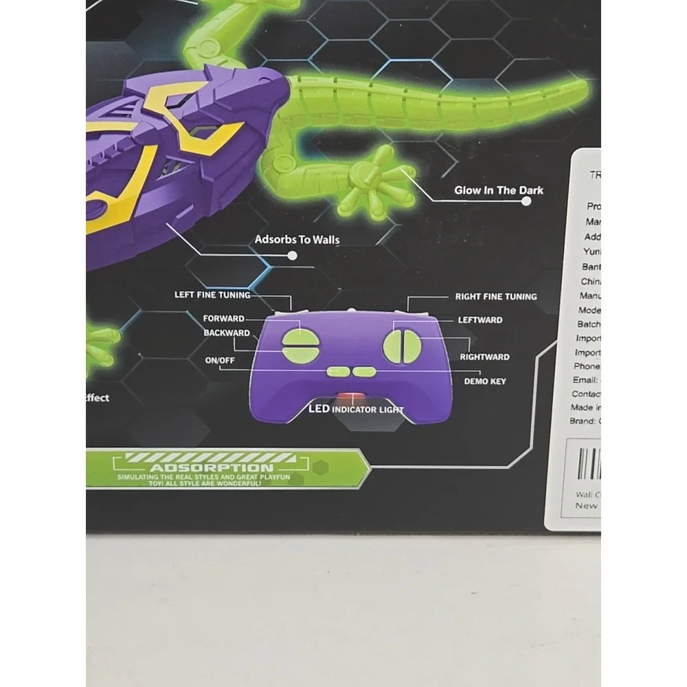 Geckos Telecontrol Wall Climbing Gecko With RC New Sealed